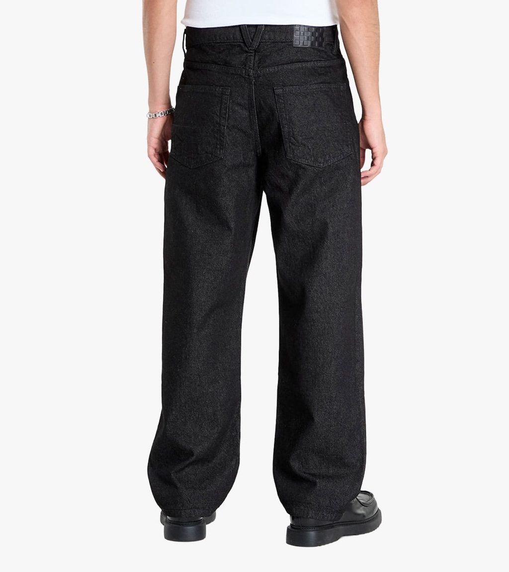 Svart Check-5 loose denim pant