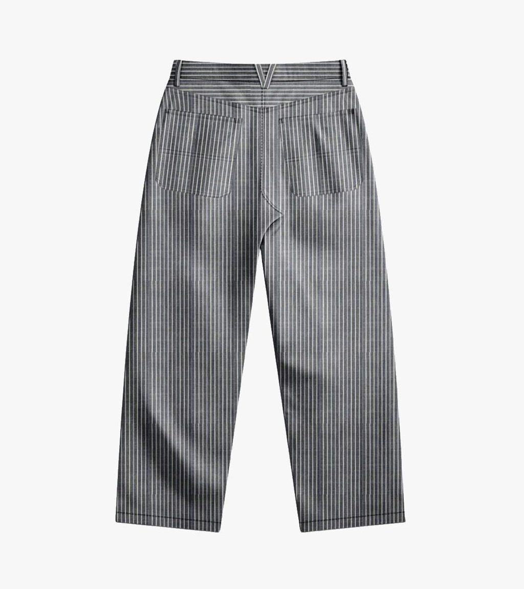 Svart Chore loose stripe denim pants