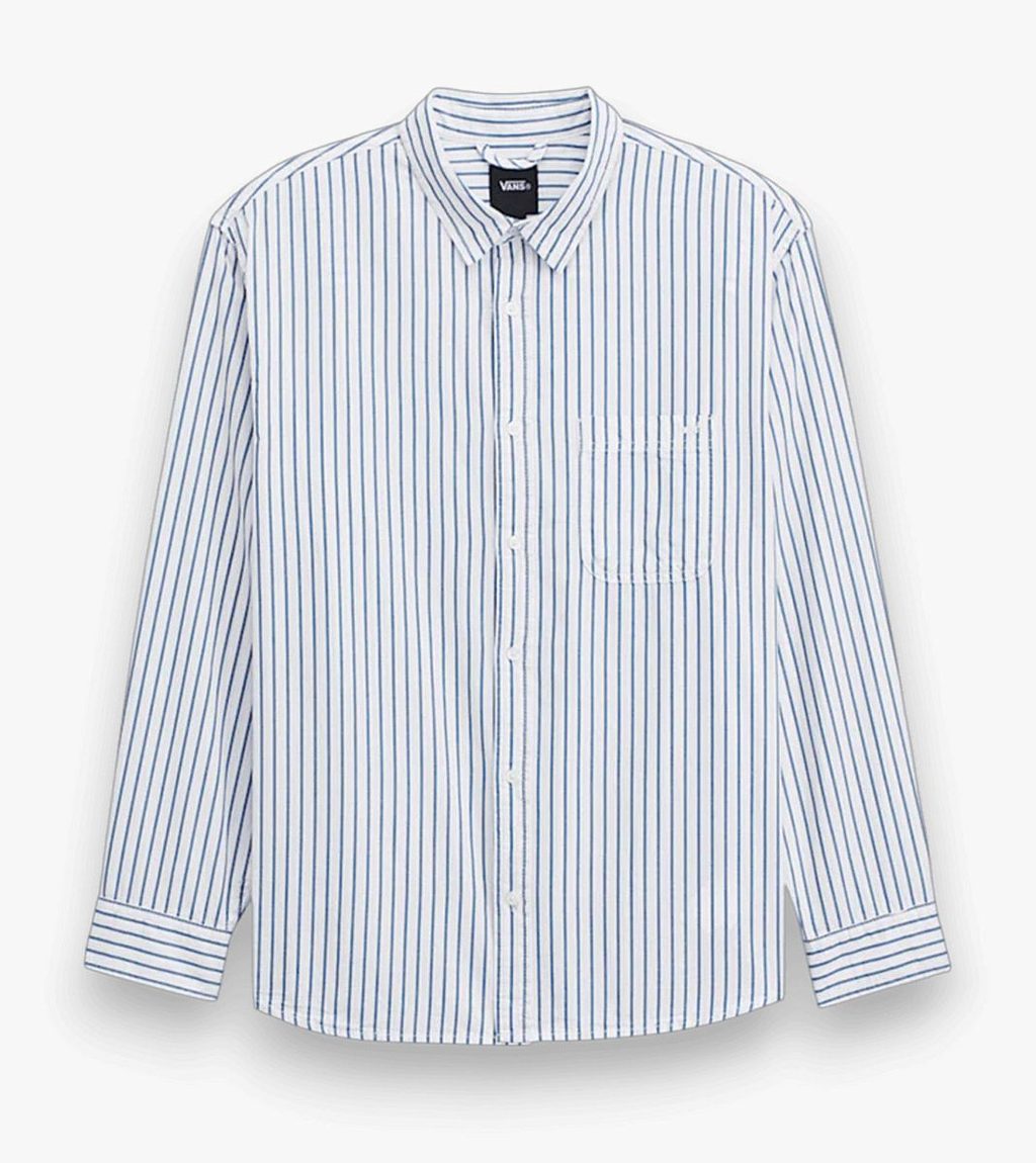 Valkoinen LX DOBBY STRIPE LS SHIRT
