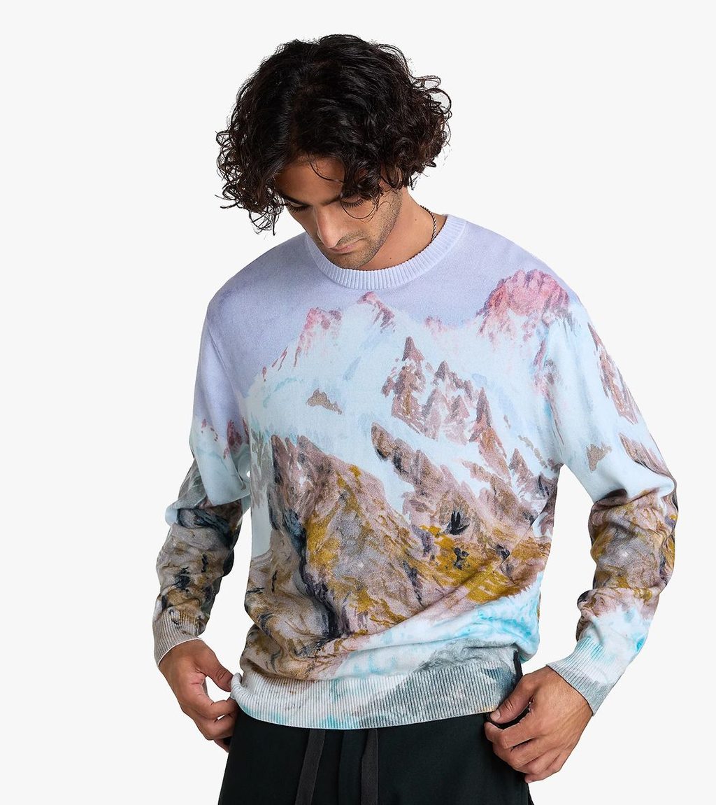 Flerfärgad Lx printed knit sweater