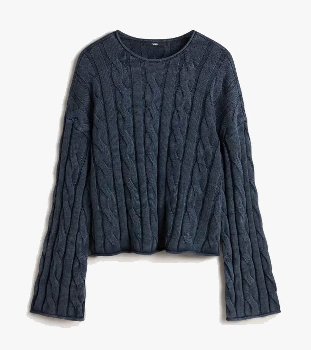 Mėlyna Mila cable knit crop