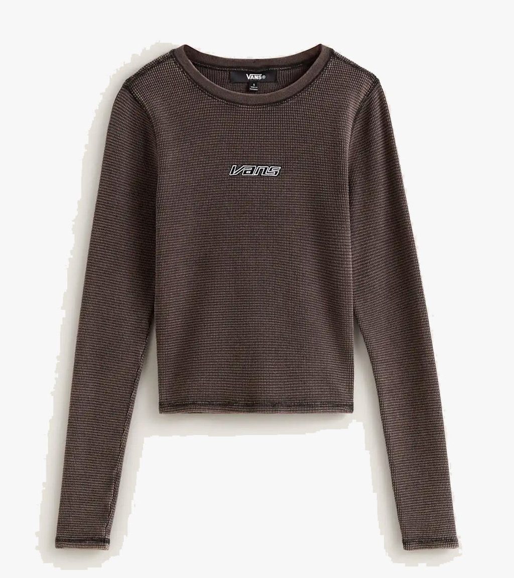 Svart Teri waffle long sleeve