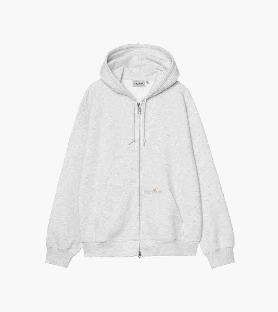 Pelēka HOODED WIP LABEL SWEAT JACKET