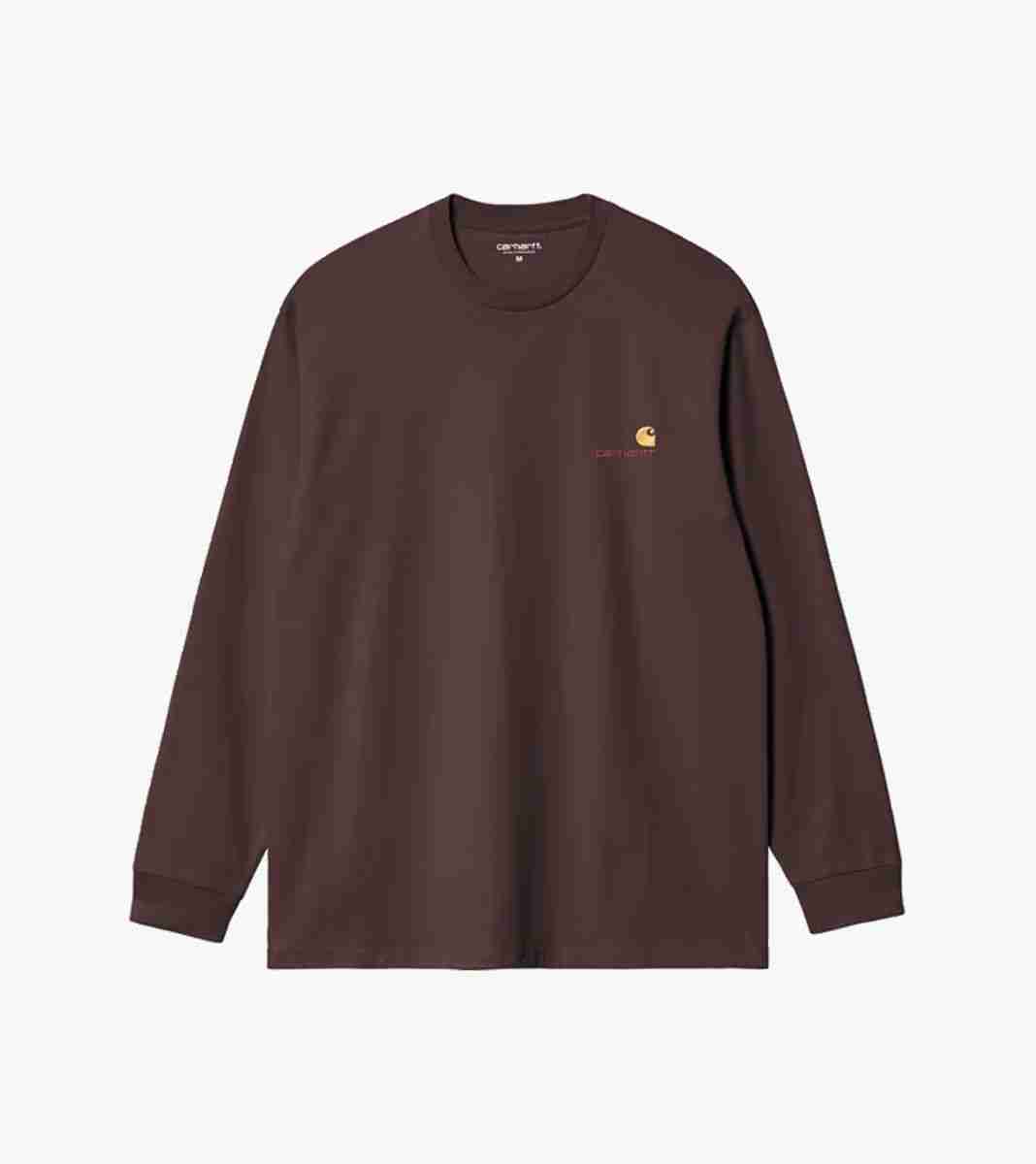Ruskea L/S AMERICAN SCRIPT T-SHIRT