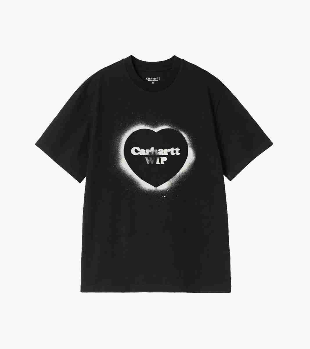 Musta W´ S/S SPRAY HEART T-SHIRT