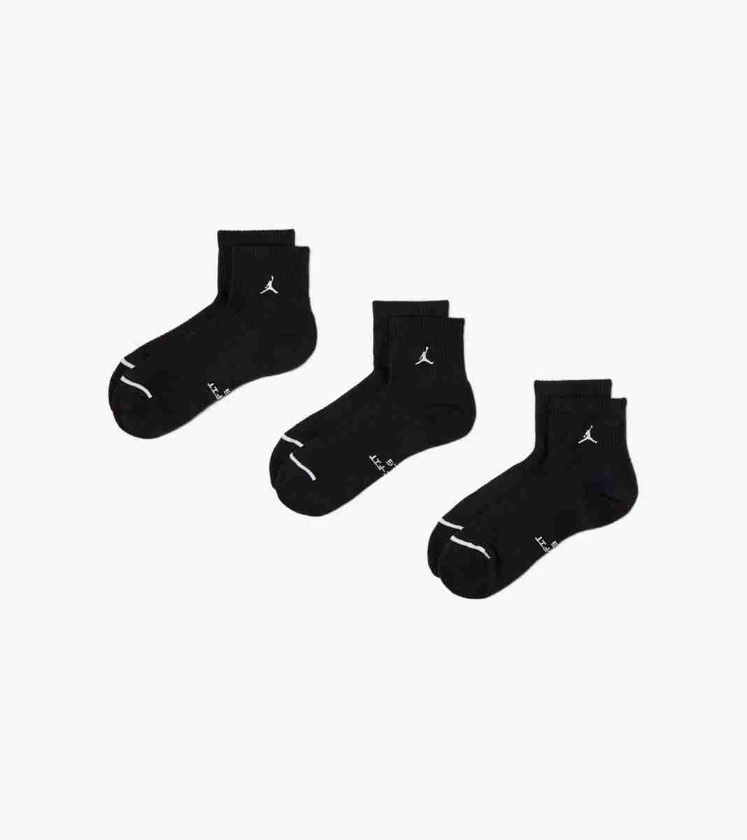 Black U J ED ELVD ANKLE 3PR - 144