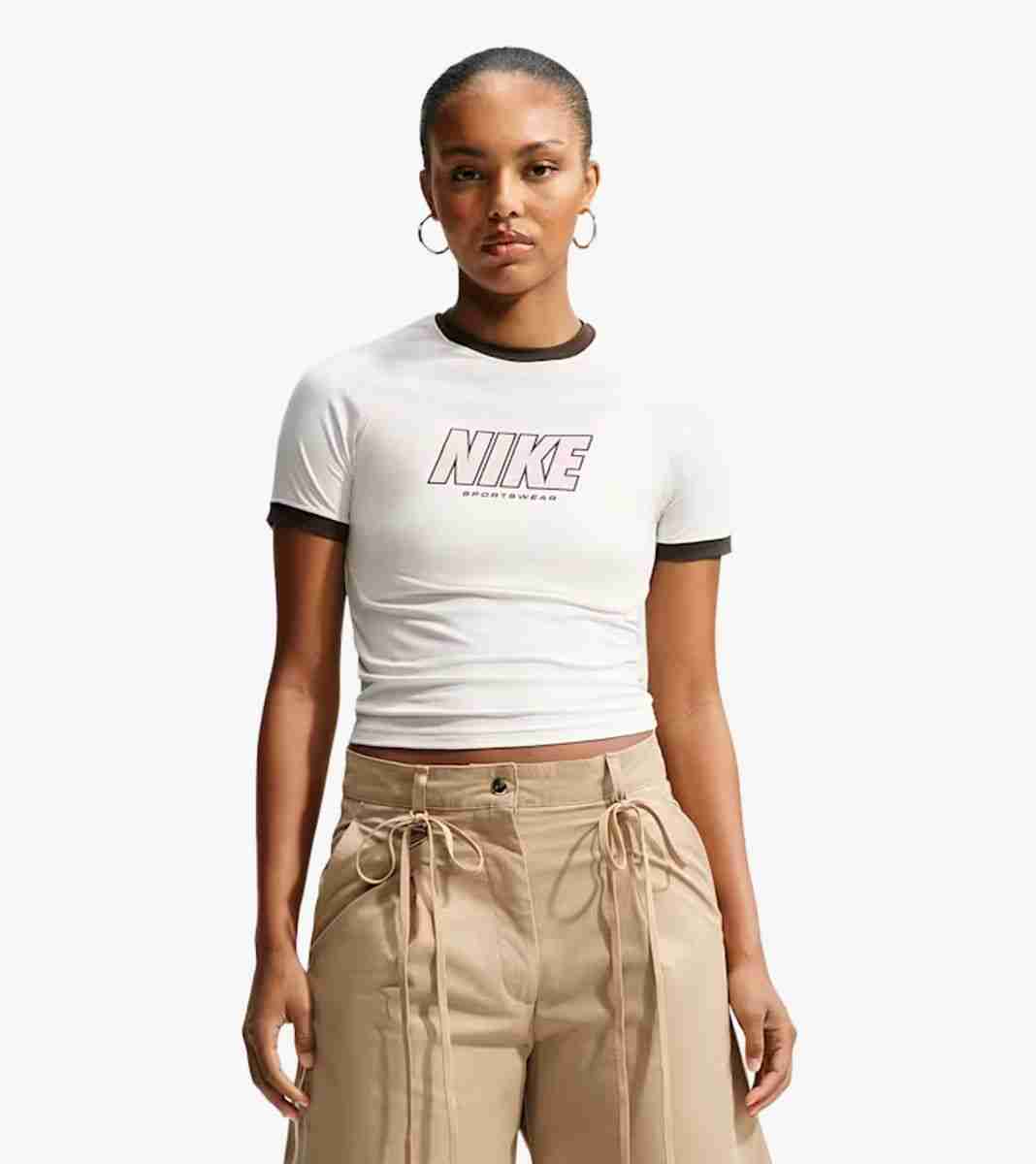 Pelēka W NK SS FITTED TOP SI