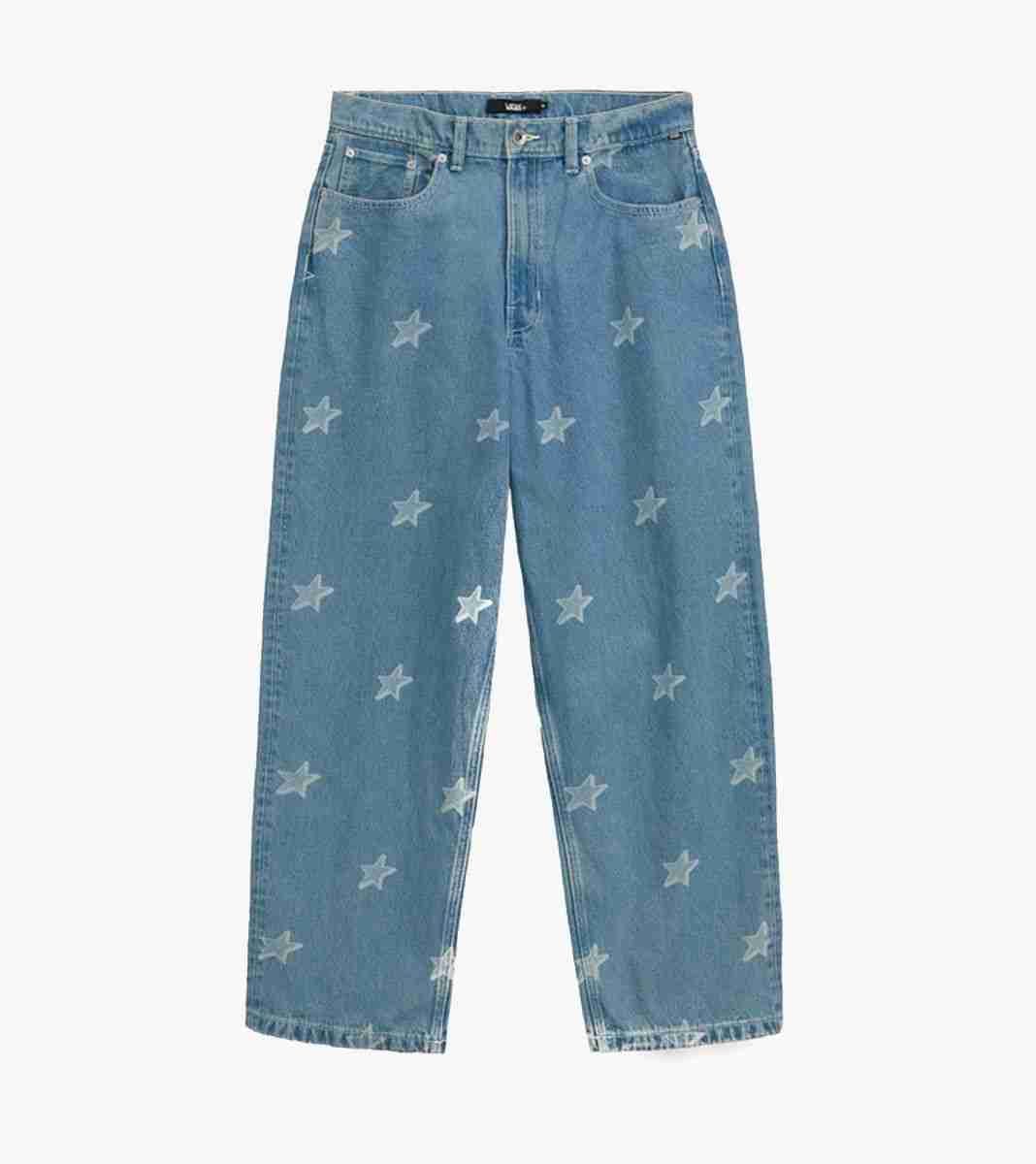 Sininen CHECK-5 BAGGY DENIM STARMARKED PANTS