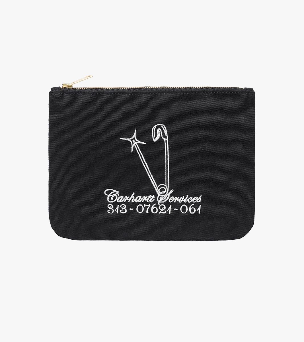 Svart Canvas graphic zip wallet