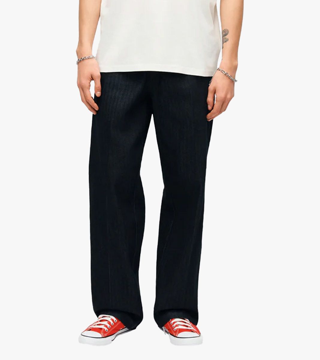 Black SELVEDGE HERRINGBONE DENIM WORK PANT
