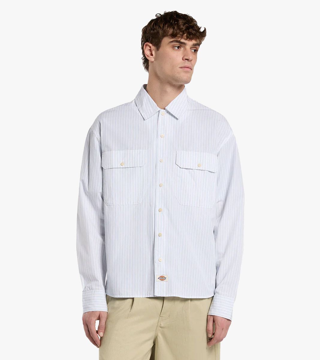 Valkoinen SUPIMA WORK SHIRT LS