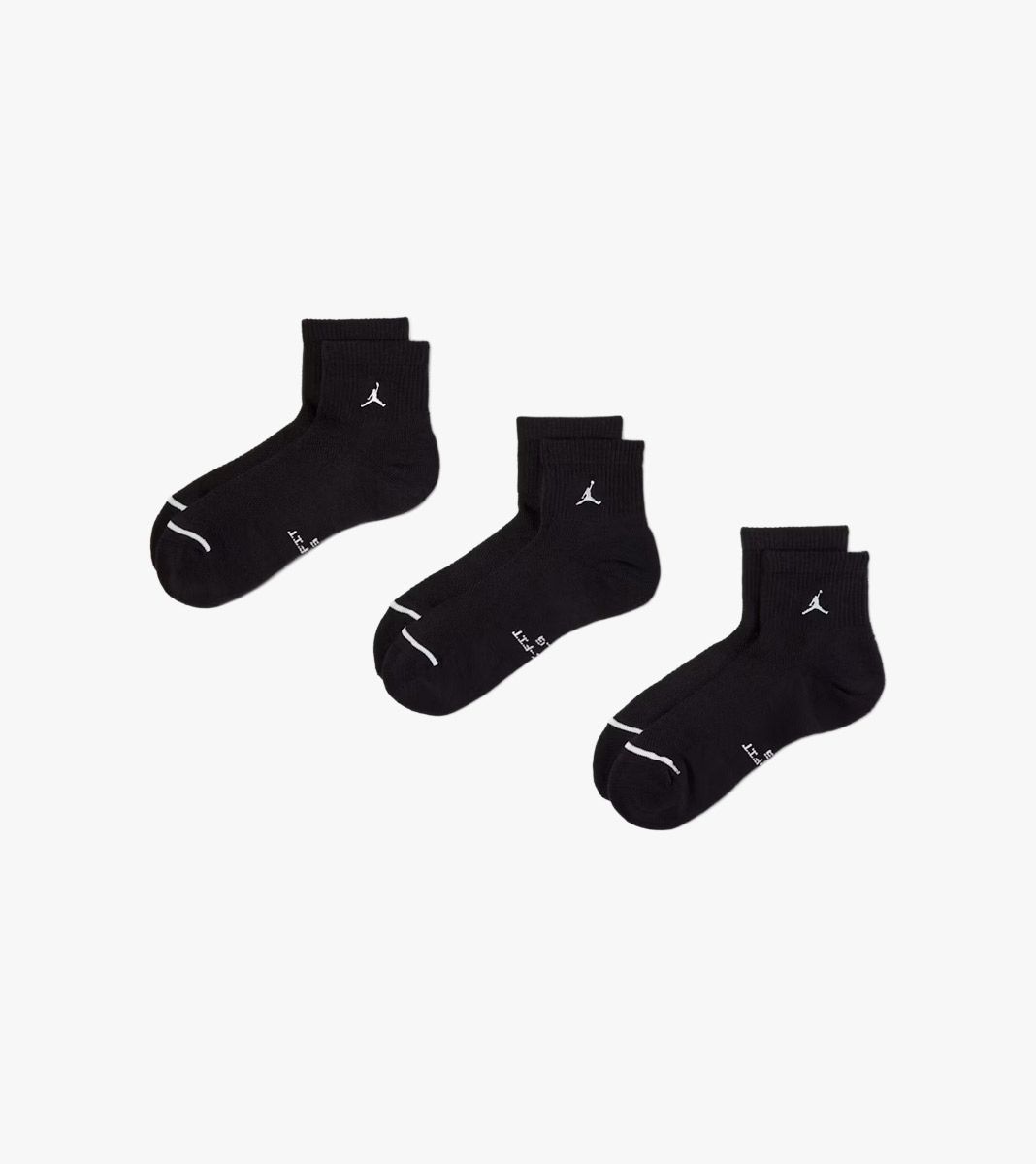 Black U J ED ELVD ANKLE 3PR - 144