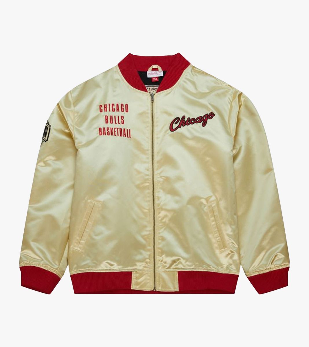 Kollane Nba team og 2.0 lightweight satin jacket vintage logo bulls