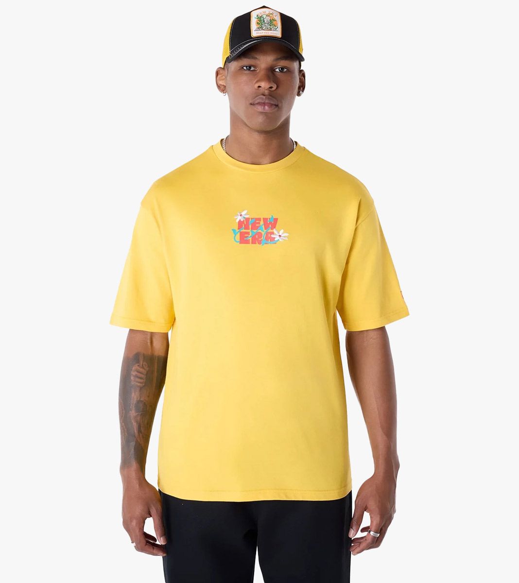 Keltainen NE DRINK GRAPHIC OS TEE