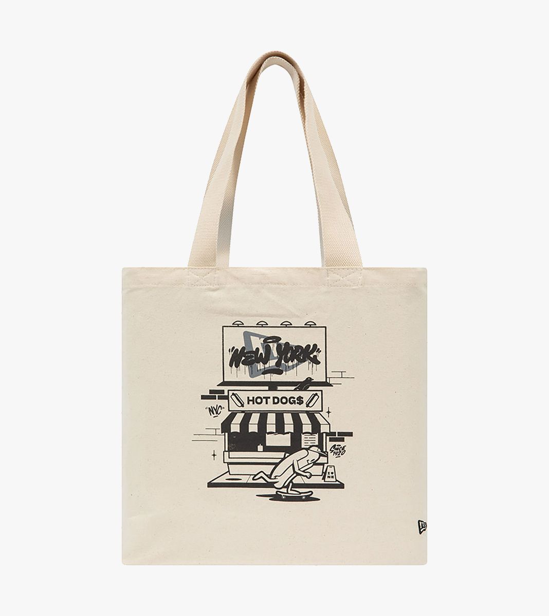 Beige Ne graphic tote bag