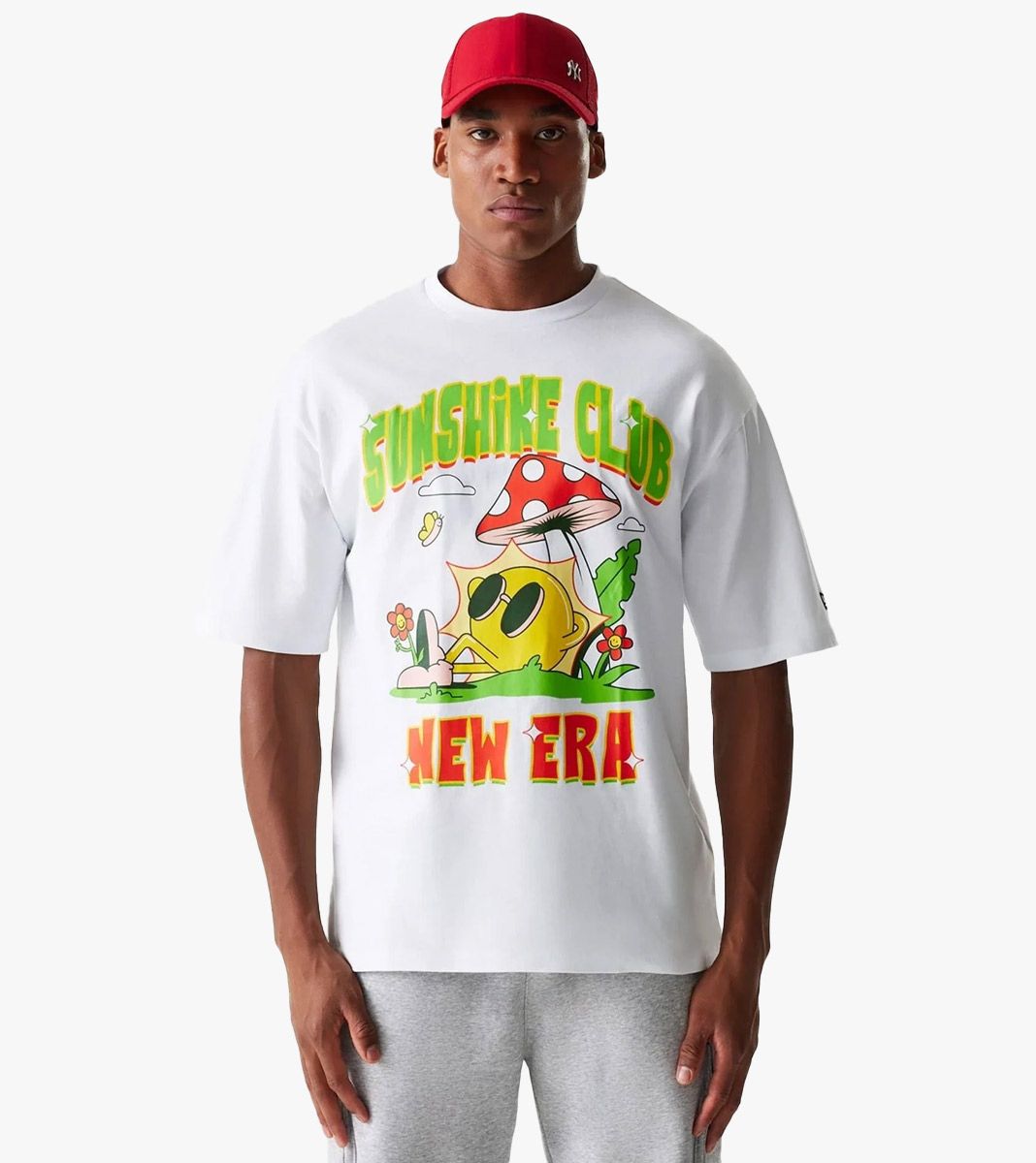 Valkoinen NE OUTDOOR GRPHC OS TEE