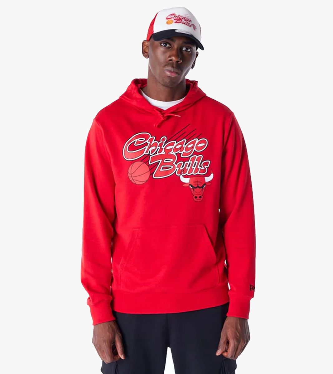 Raudona Script po hoodie bulls