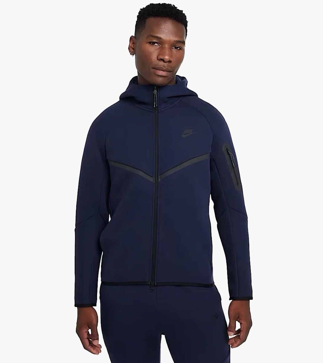 Black M NK TCH FLC FZ WR HOODIE