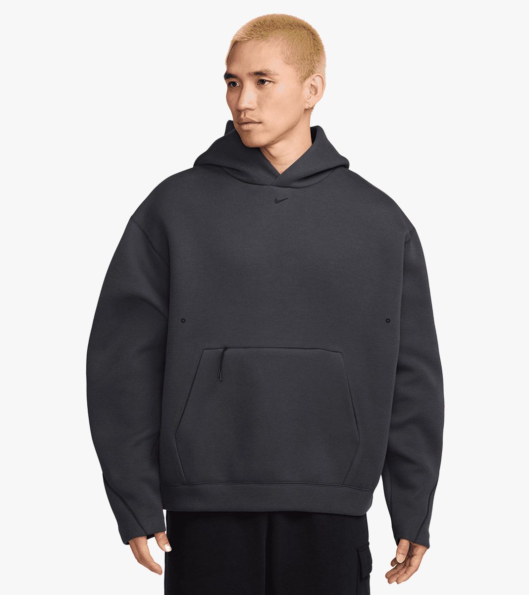 Harmaa M NK TCH FLC HOODIE