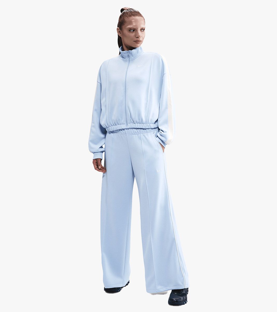 Mėlyna W nsw wide leg track pnt