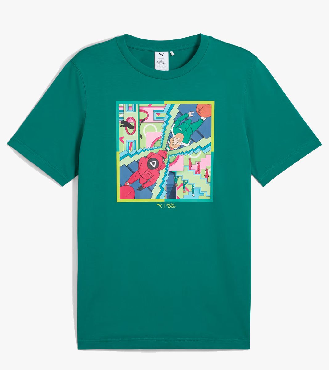 Grönt Puma x squid game graphic tee