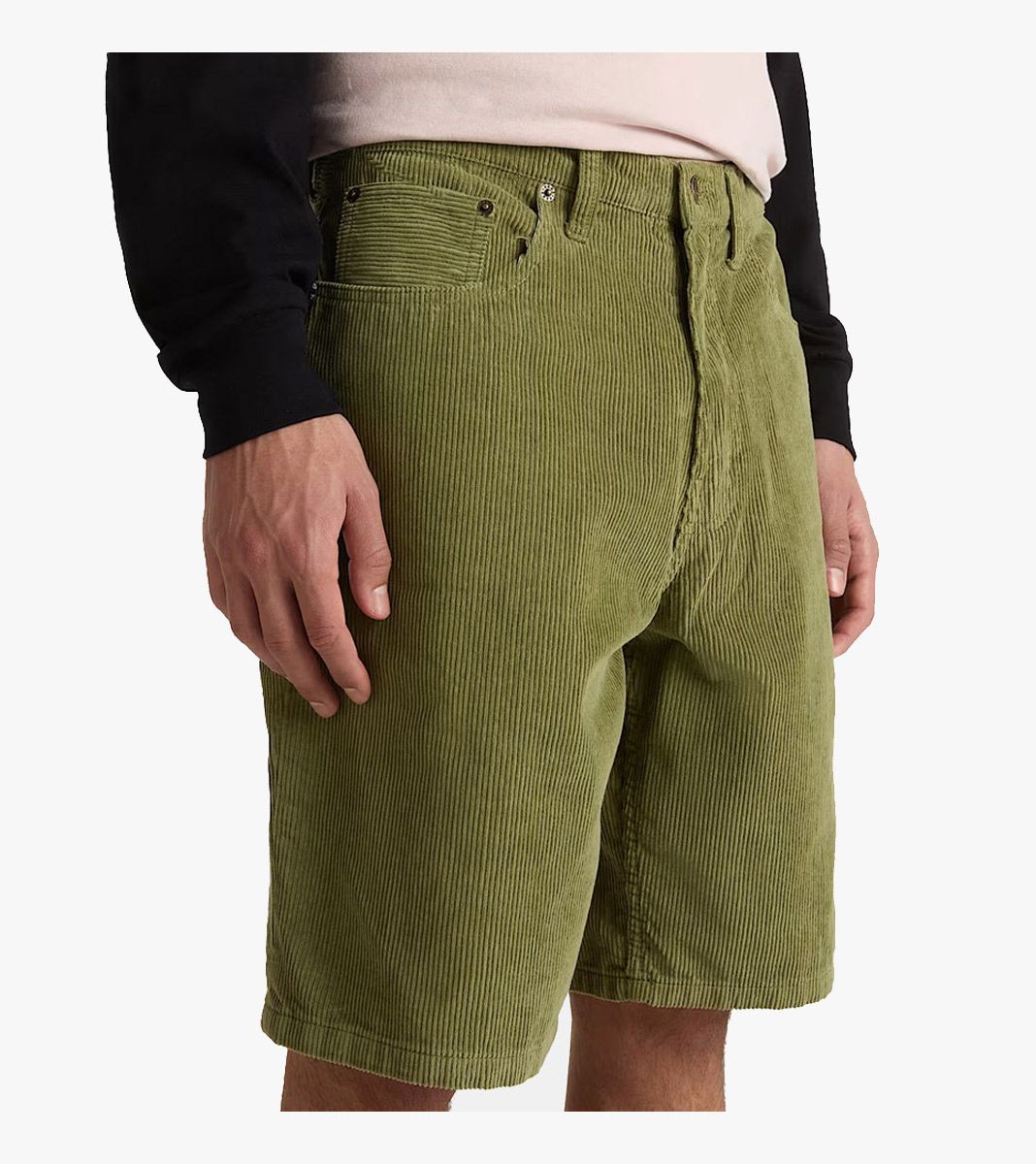 Grönt Check-5 loose corduroy short