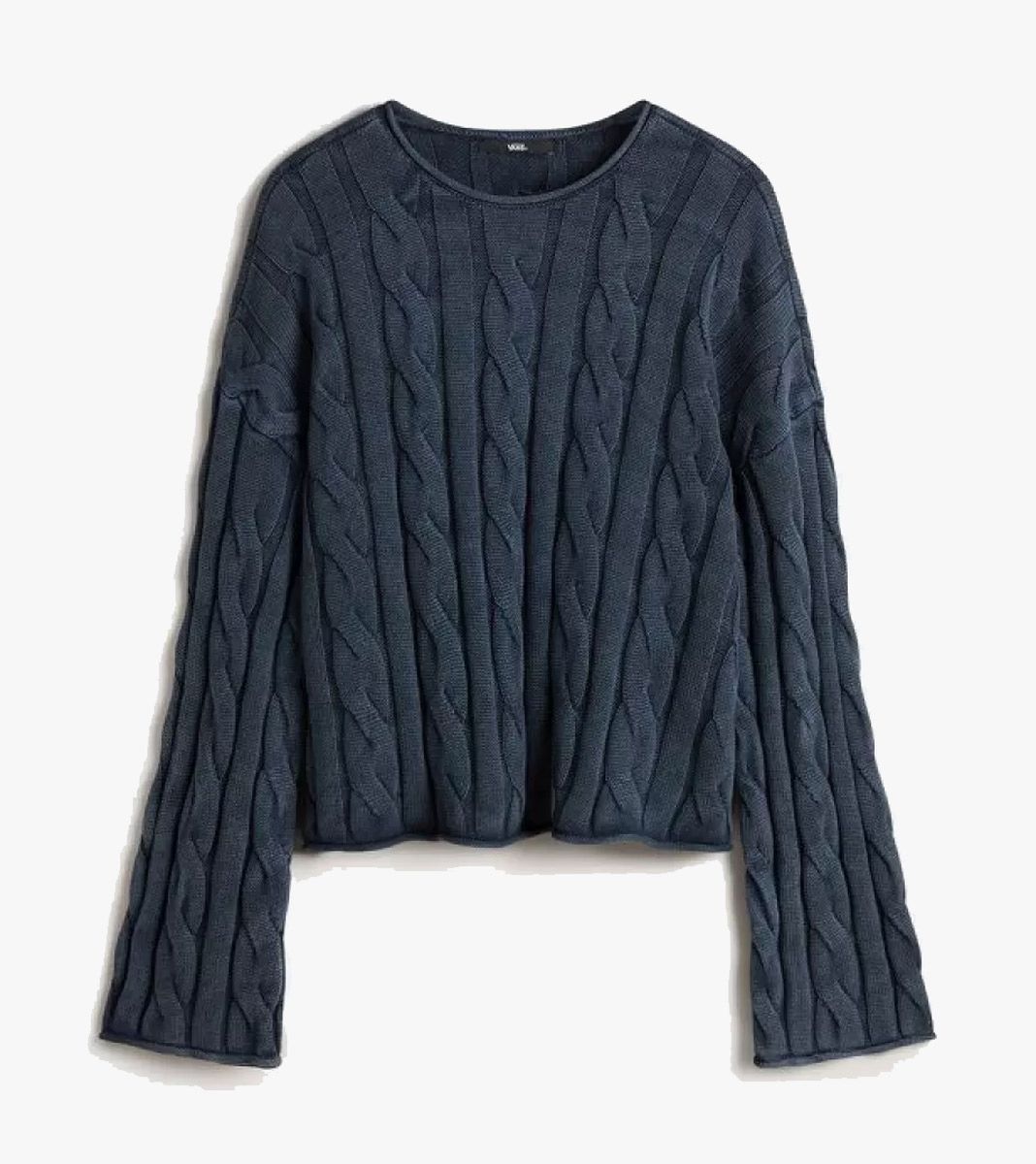 Mėlyna Mila cable knit crop