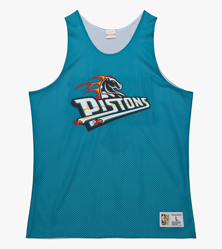 nba reversible mesh practice tank vintage logo pistons