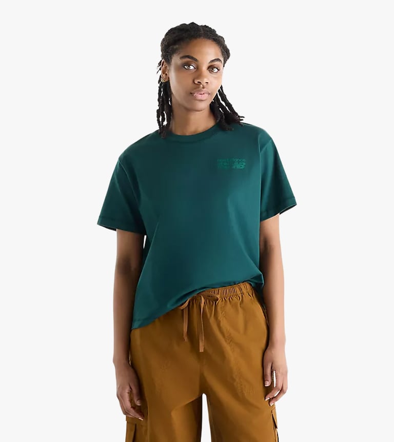 athletics premium logo hip length relaxed t-shirt