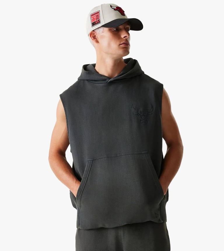 nba washed sleeveless hoodie bulls