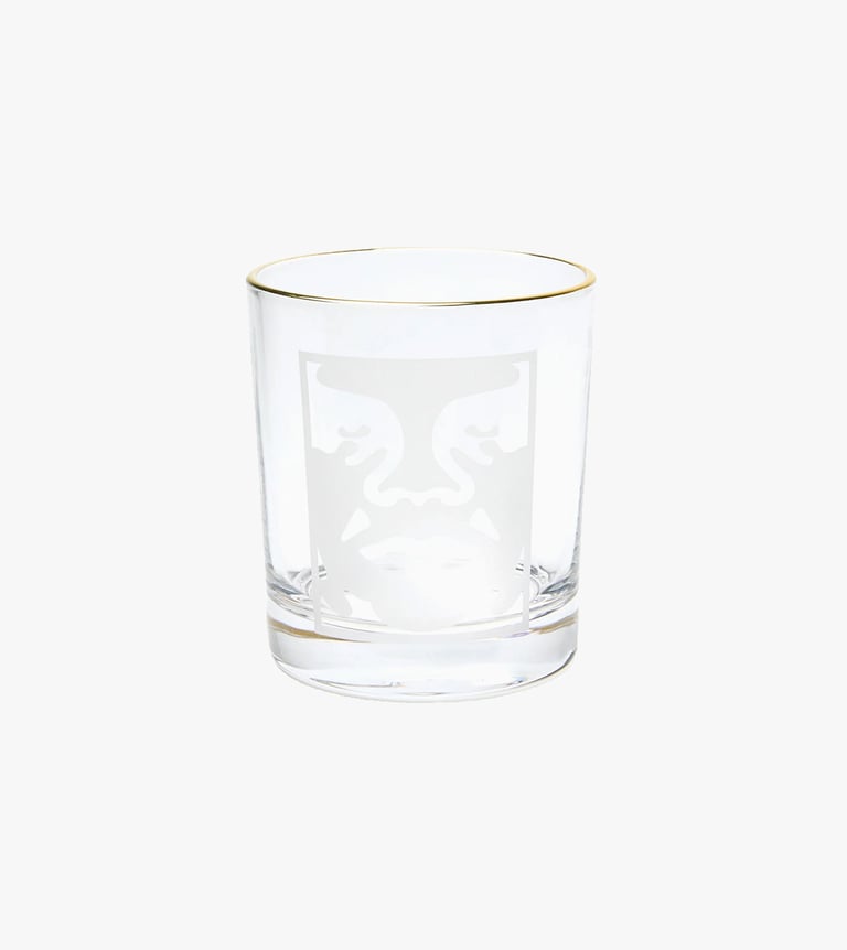 bold logo drinking glass