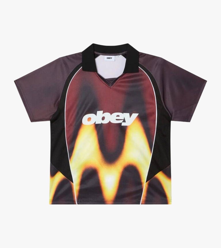 obey blurred soccer jersey