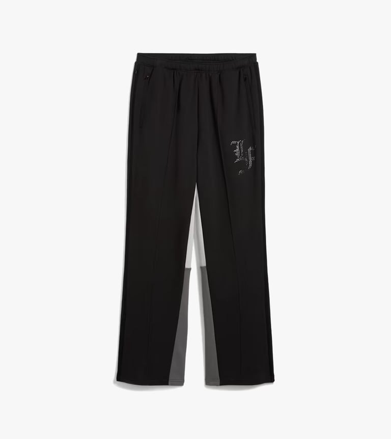 hoops x lafrance written in chrome pants