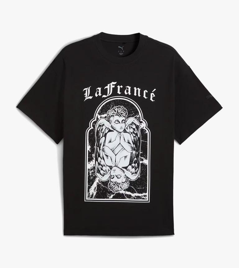 hoops x lafrance written in chrome tee
