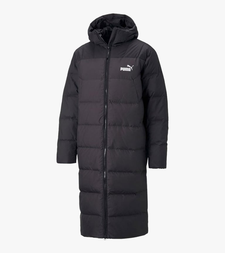 long hooded down coat