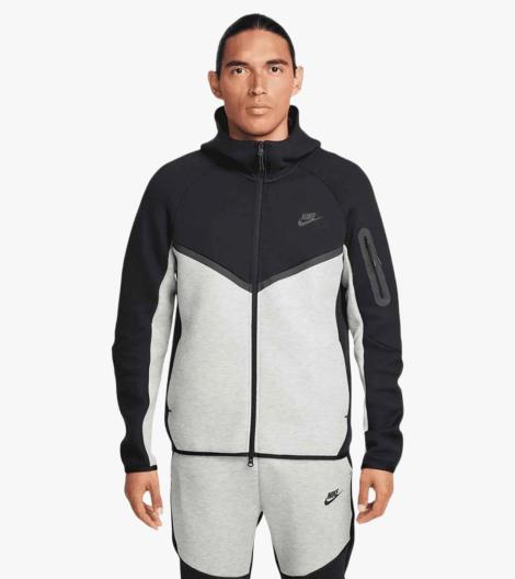 Grått M nk tch flc fz wr hoodie