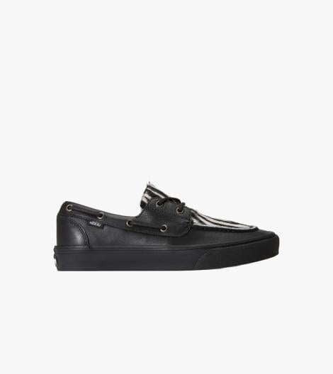 Svart 2-eyelet boat shoe